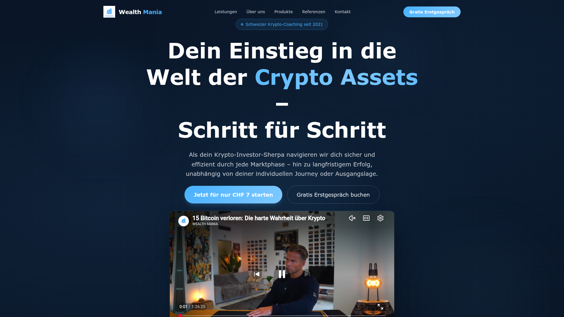 Website-Referenz Wealth Mania