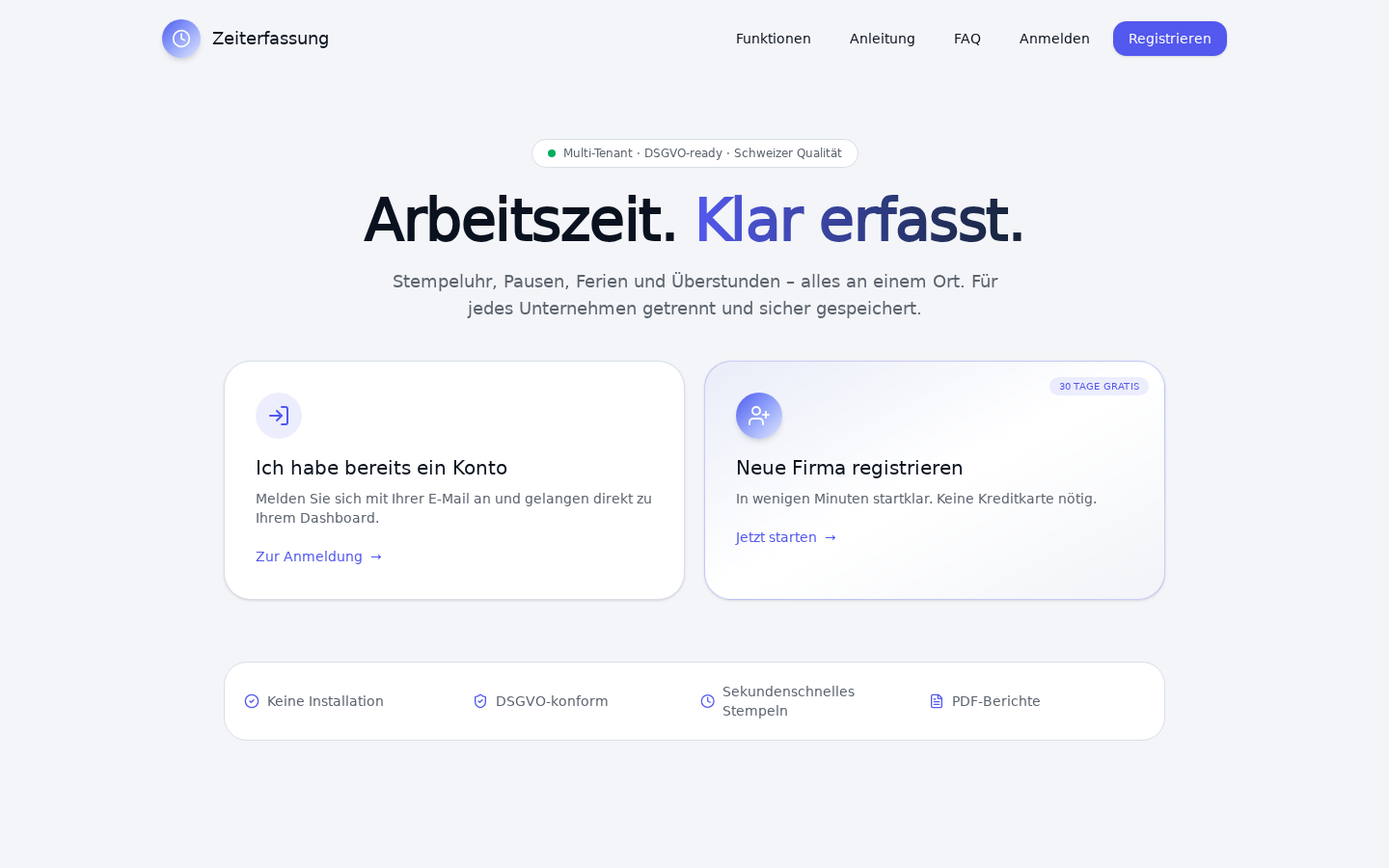 Website-Referenz Pilon Zeiterfassung